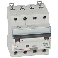 Выключатель автоматический дифференциальный DX3 6000 4п 16А С 300мА тип AС | код. 411205 |  Legrand 